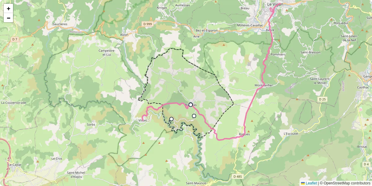 Carte du réseau de transport en commun à Blandas - lignes de bus et arrêts