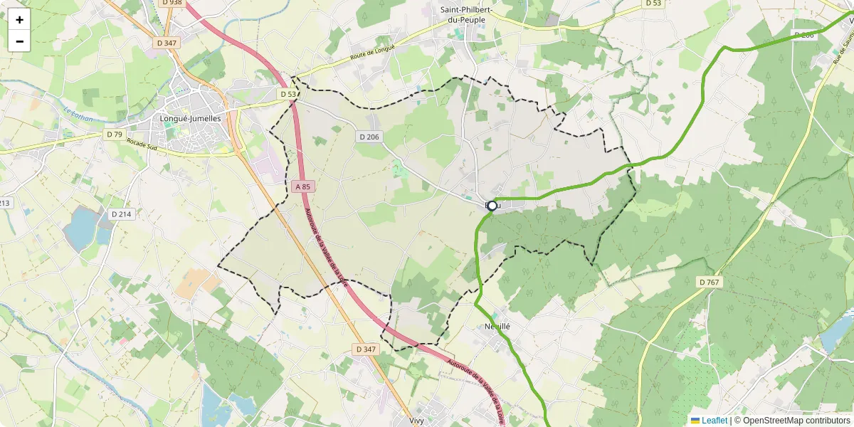 Carte du réseau de transport en commun à Blou - lignes de bus et arrêts