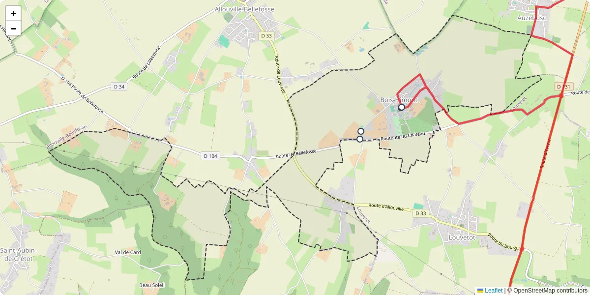 Carte du réseau de transport en commun à Bois-Himont - lignes de bus et arrêts