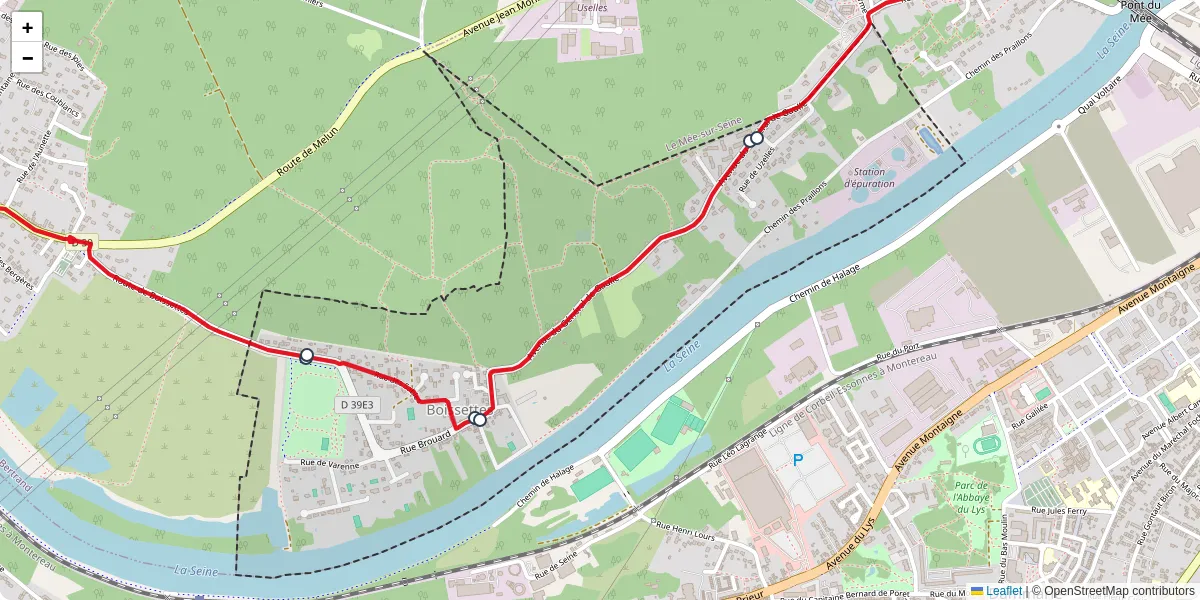 Carte du réseau de transport en commun à Boissettes - lignes de bus et arrêts