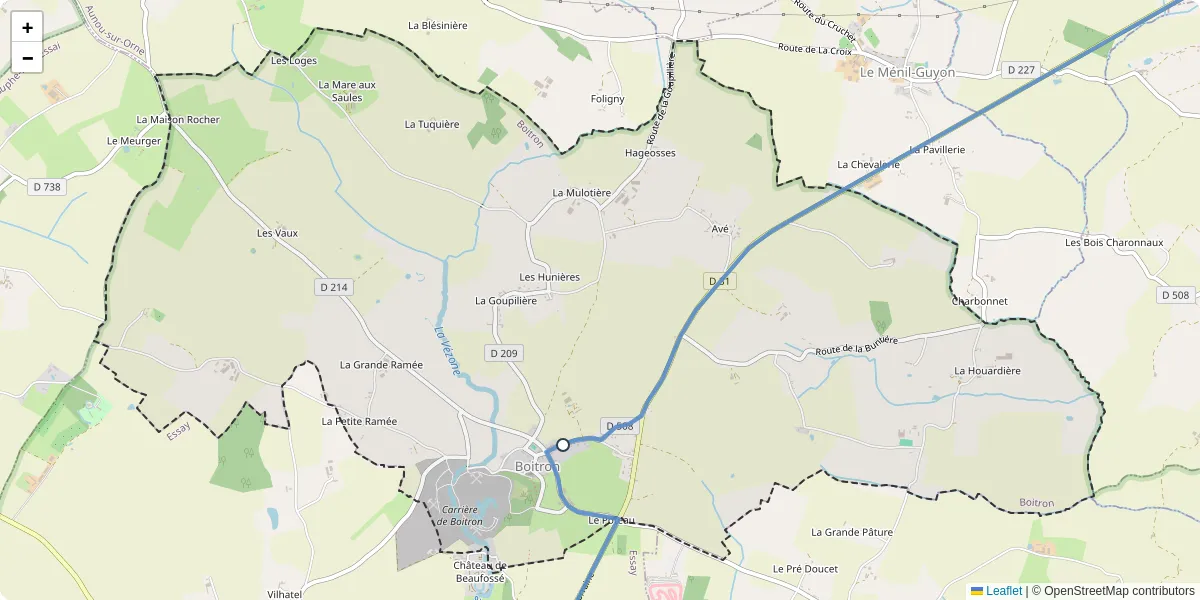 Carte du réseau de transport en commun à Boitron - lignes de bus et arrêts