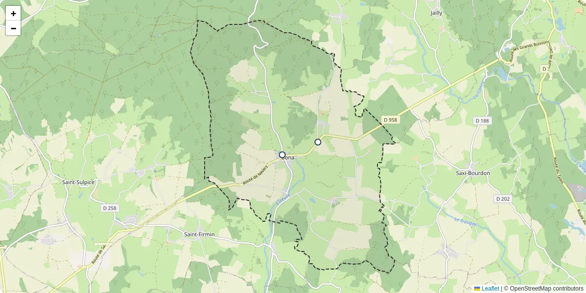 Carte du réseau de transport en commun à Bona - lignes de bus et arrêts