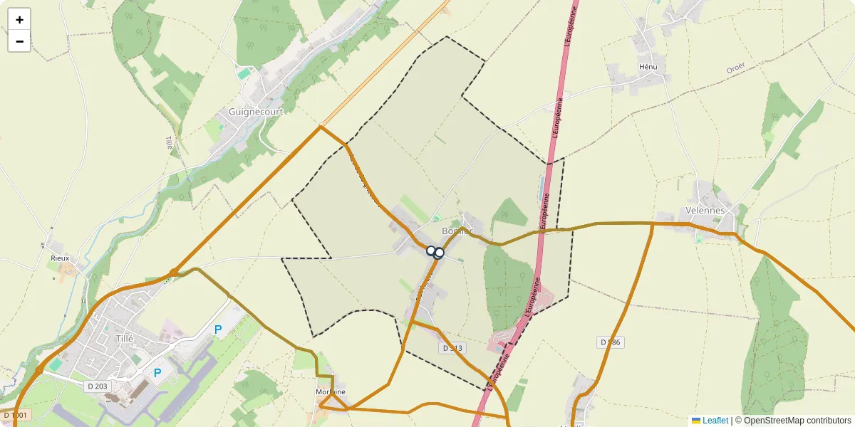 Carte du réseau de transport en commun à Bonlier - lignes de bus et arrêts