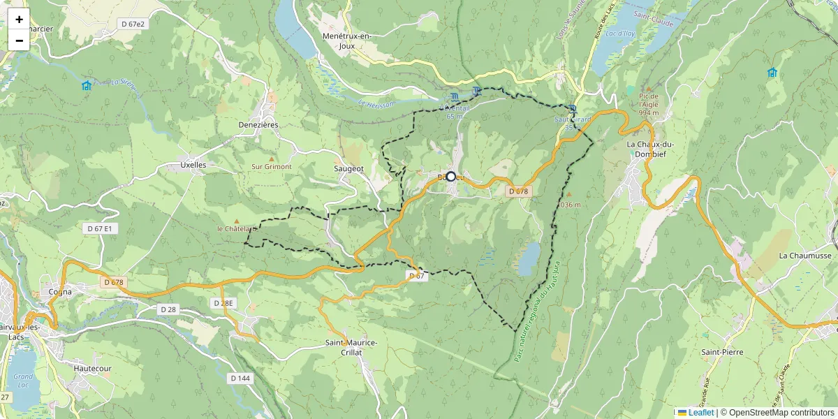 Carte du réseau de transport en commun à Bonlieu - lignes de bus et arrêts
