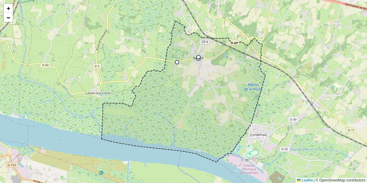 Carte du réseau de transport en commun à Bouée - lignes de bus et arrêts