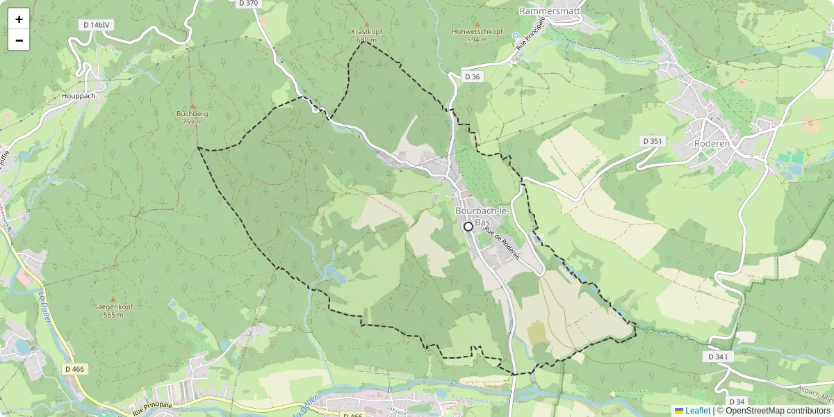 Carte du réseau de transport en commun à Bourbach-le-Bas - lignes de bus et arrêts