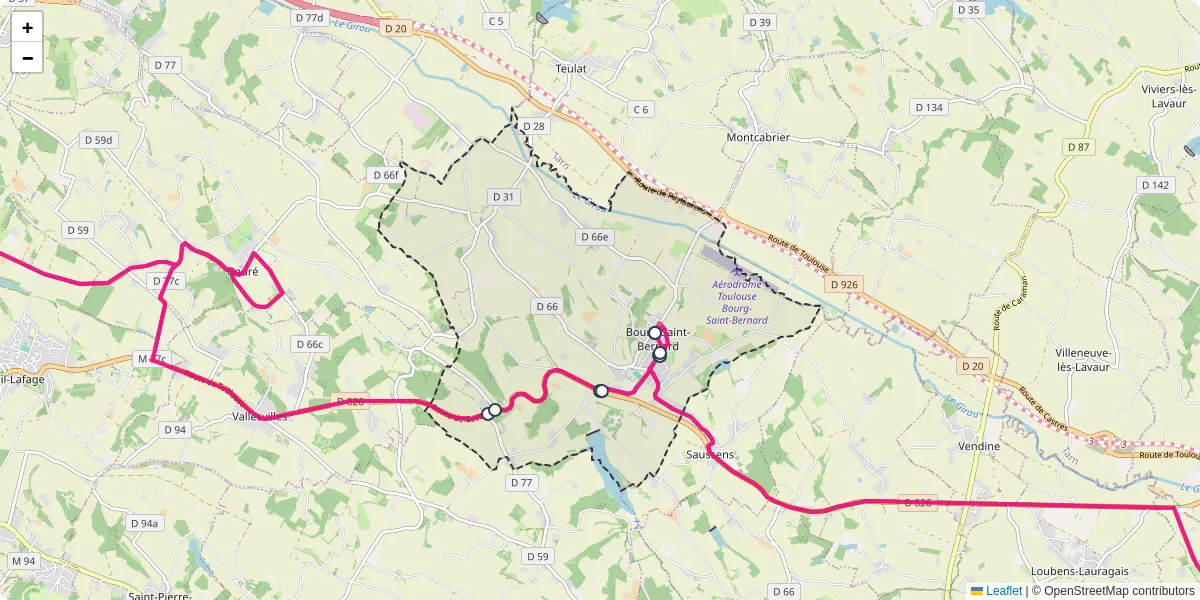Carte du réseau de transport en commun à Bourg-Saint-Bernard - lignes de bus et arrêts