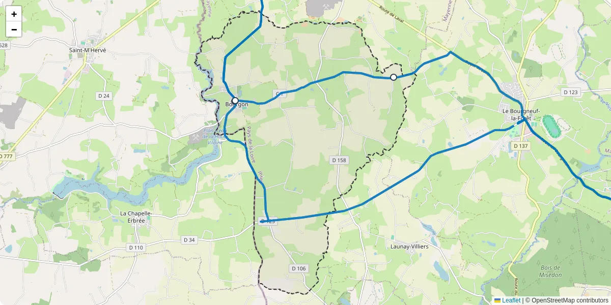 Carte du réseau de transport en commun à Bourgon - lignes de bus et arrêts