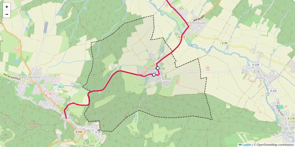 Carte du réseau de transport en commun à Bouxwiller - lignes de bus et arrêts