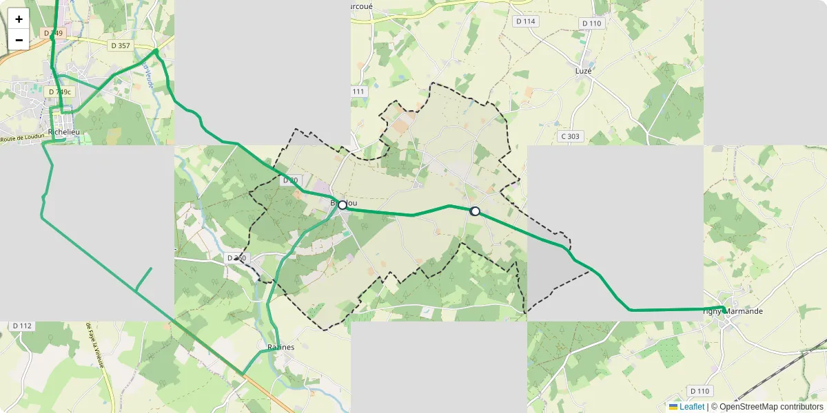 Carte du réseau de transport en commun à Braslou - lignes de bus et arrêts