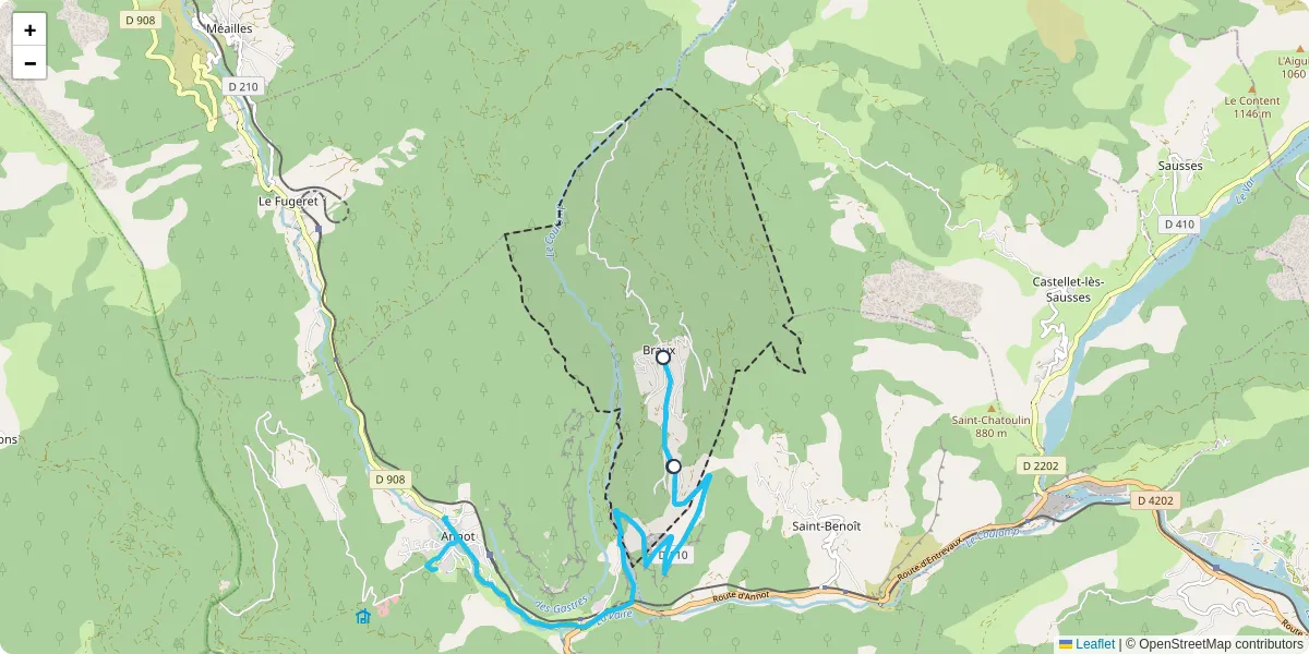 Carte du réseau de transport en commun à Braux - lignes de bus et arrêts
