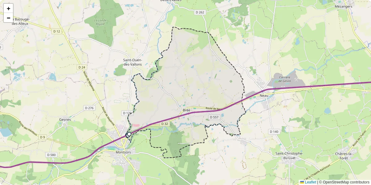 Carte du réseau de transport en commun à Brée - lignes de bus et arrêts