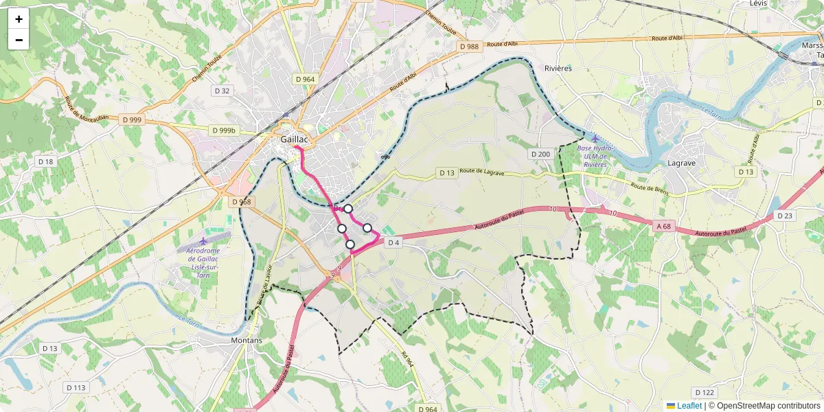 Carte du réseau de transport en commun à Brens - lignes de bus et arrêts