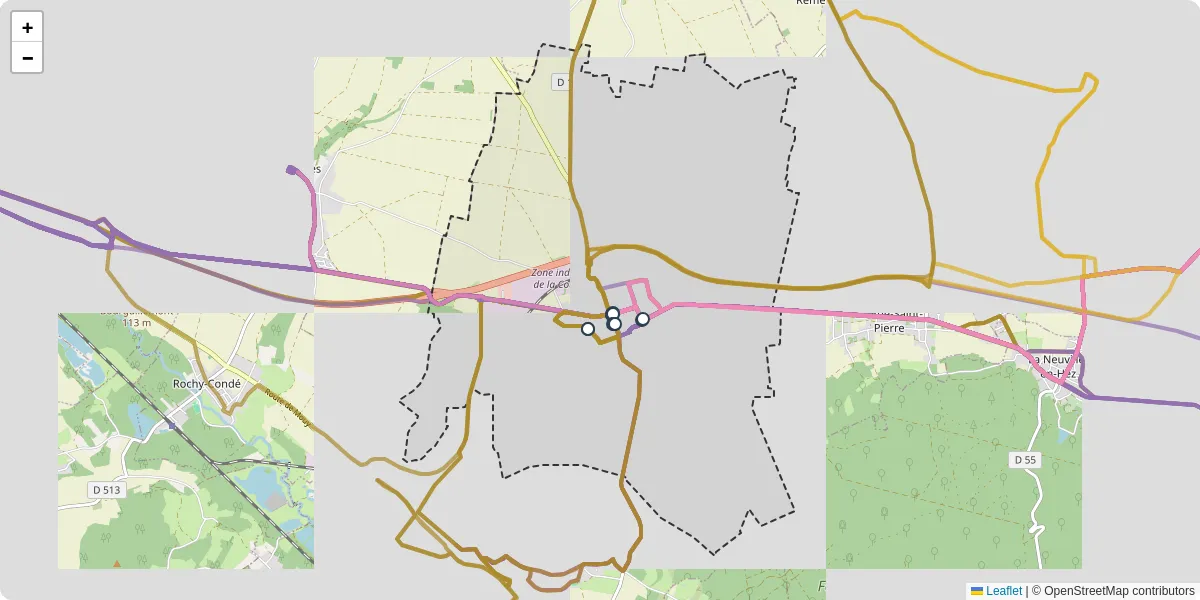 Carte du réseau de transport en commun à Bresles - lignes de bus et arrêts