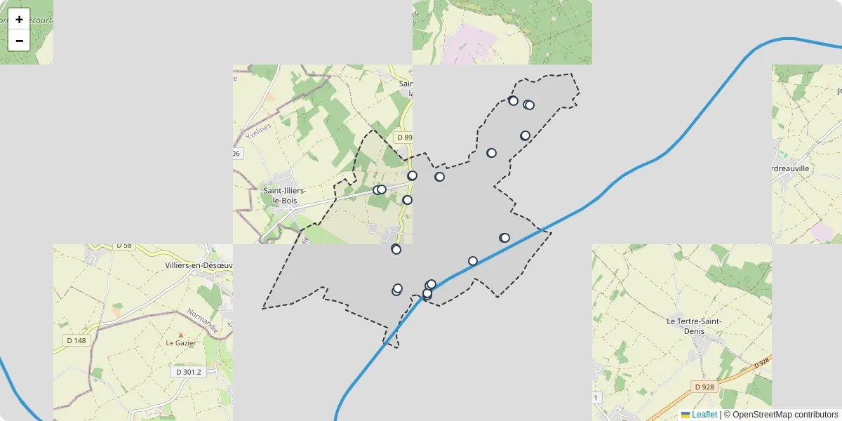 Carte du réseau de transport en commun à Bréval - lignes de bus et arrêts