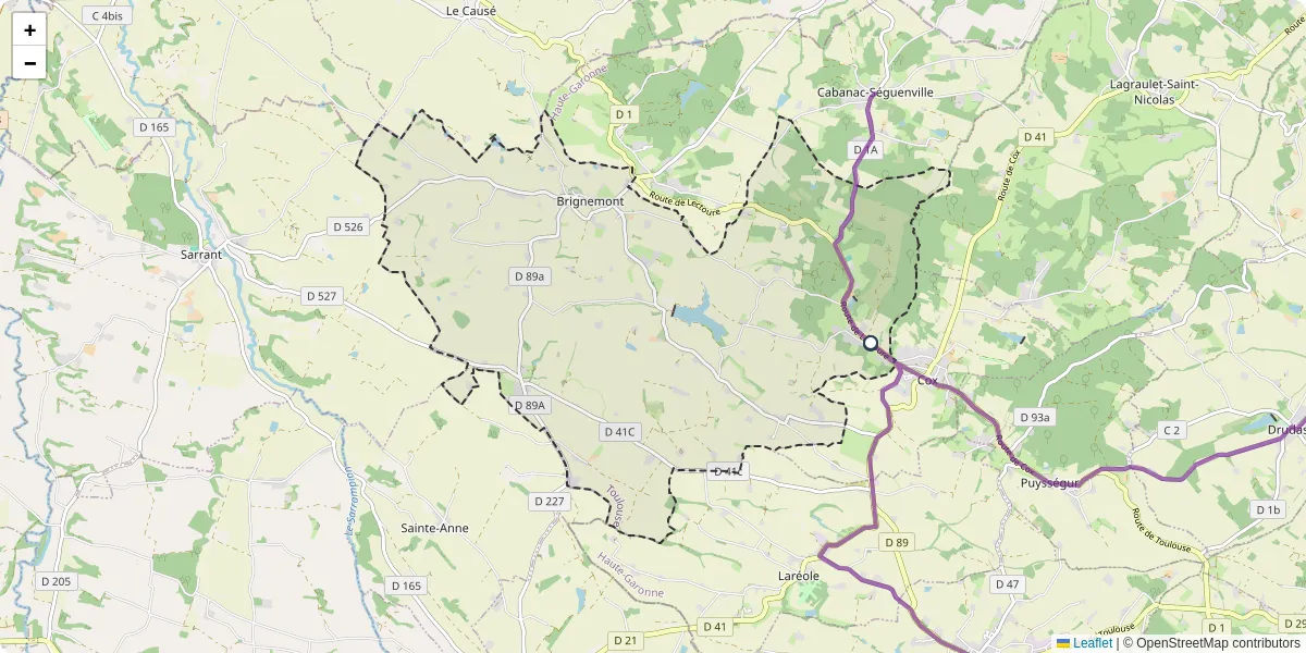 Carte du réseau de transport en commun à Brignemont - lignes de bus et arrêts