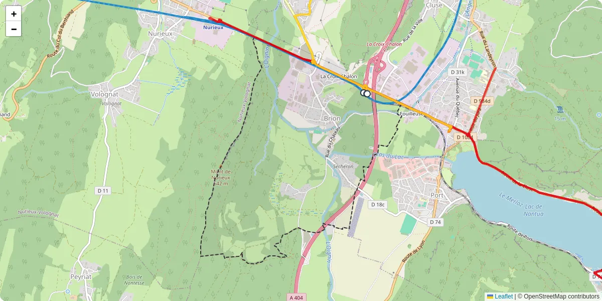 Carte du réseau de transport en commun à Brion - lignes de bus et arrêts
