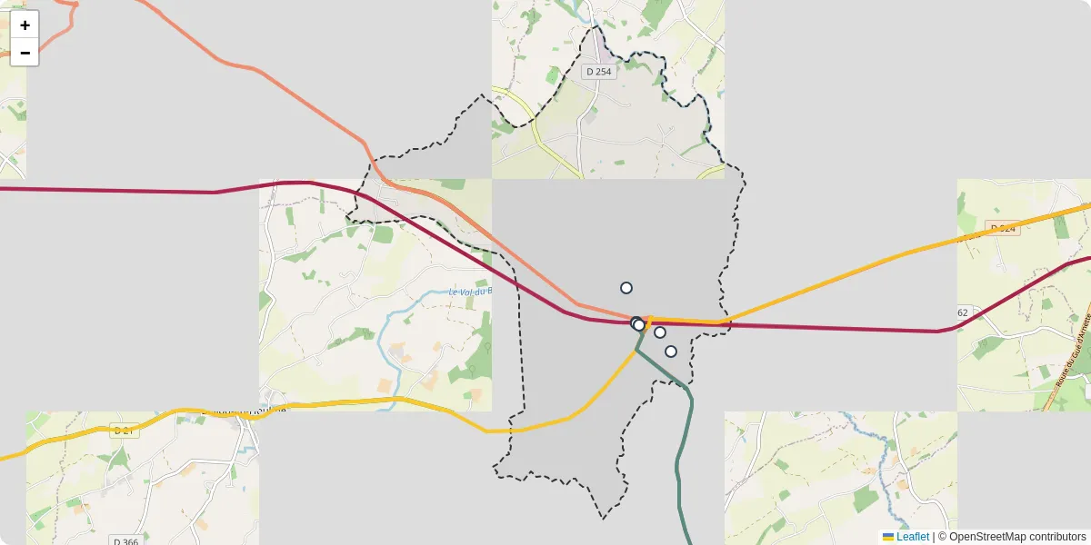 Carte du réseau de transport en commun à Briouze - lignes de bus et arrêts