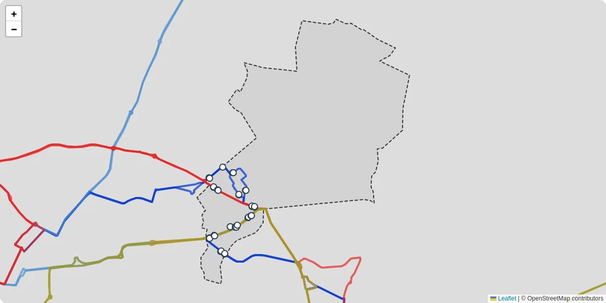 Carte du réseau de transport en commun à Brou-sur-Chantereine - lignes de bus et arrêts