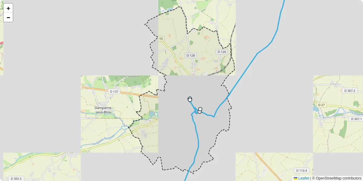 Carte du réseau de transport en commun à Brou - lignes de bus et arrêts