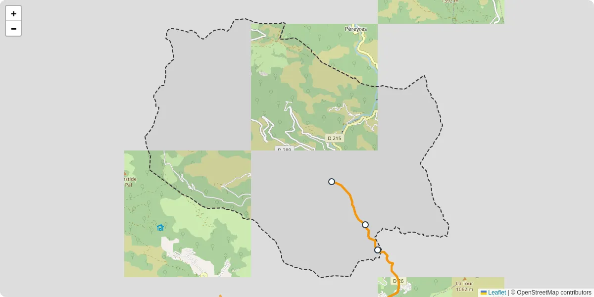 Carte du réseau de transport en commun à Burzet - lignes de bus et arrêts