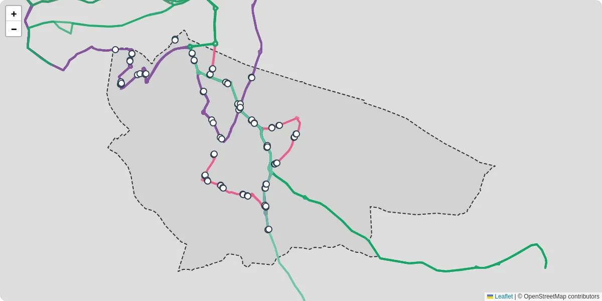Carte du réseau de transport en commun à Cabestany - lignes de bus et arrêts