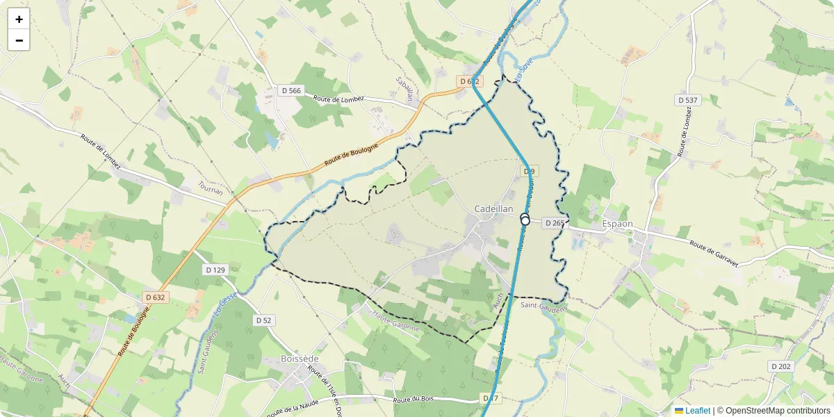 Carte du réseau de transport en commun à Cadeillan - lignes de bus et arrêts