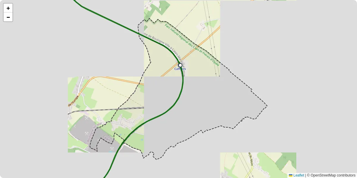Carte du réseau de transport en commun à Caffiers - lignes de bus et arrêts