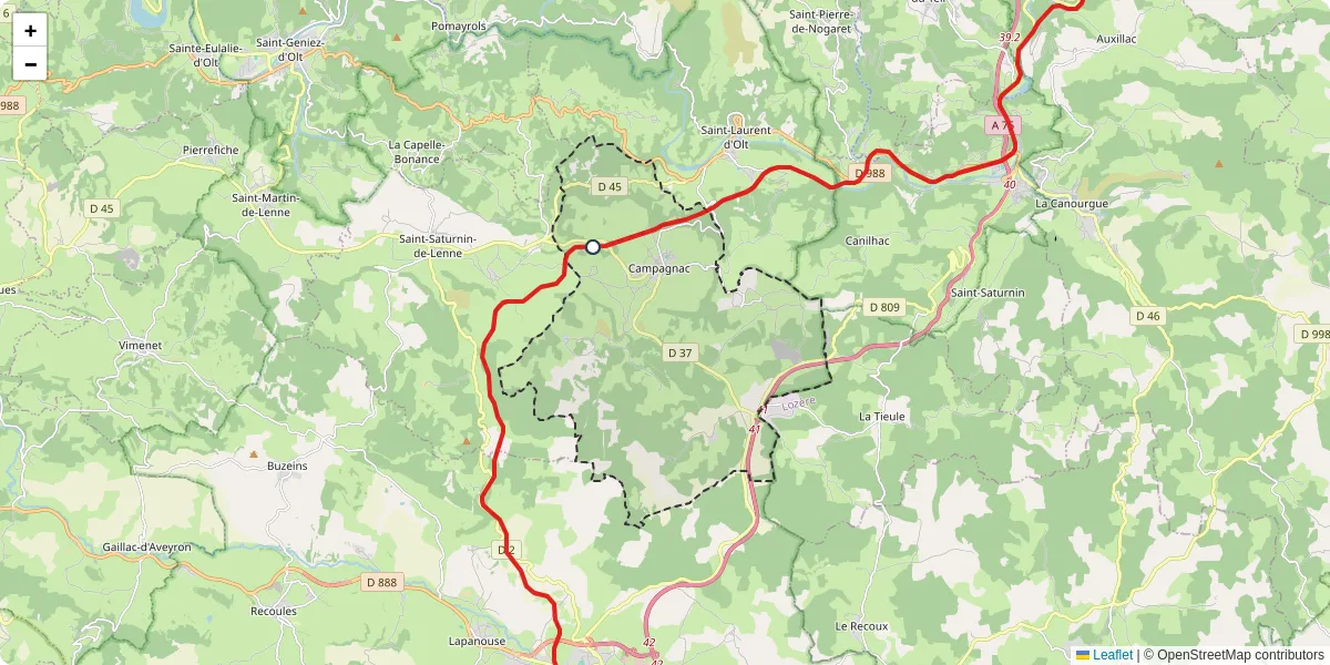 Carte du réseau de transport en commun à Campagnac - lignes de bus et arrêts