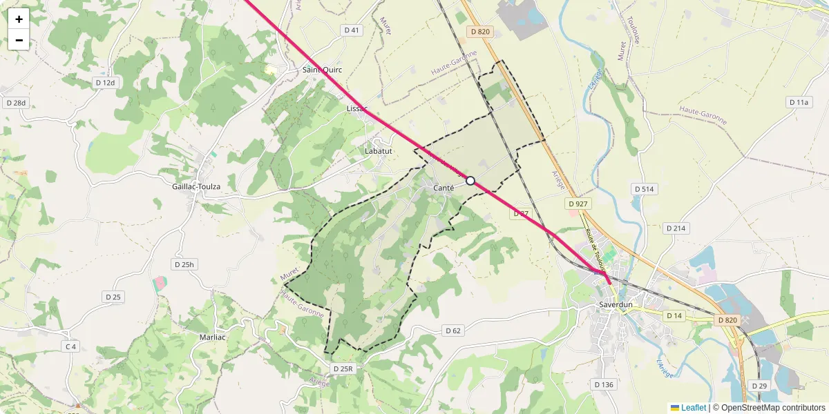 Carte du réseau de transport en commun à Canté - lignes de bus et arrêts