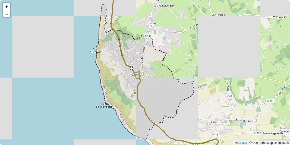 Carte du réseau de transport en commun à Carolles - lignes de bus et arrêts
