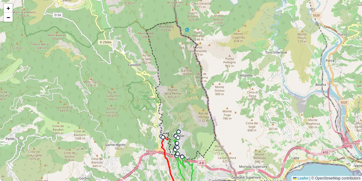 Carte du réseau de transport en commun à Castellar - lignes de bus et arrêts