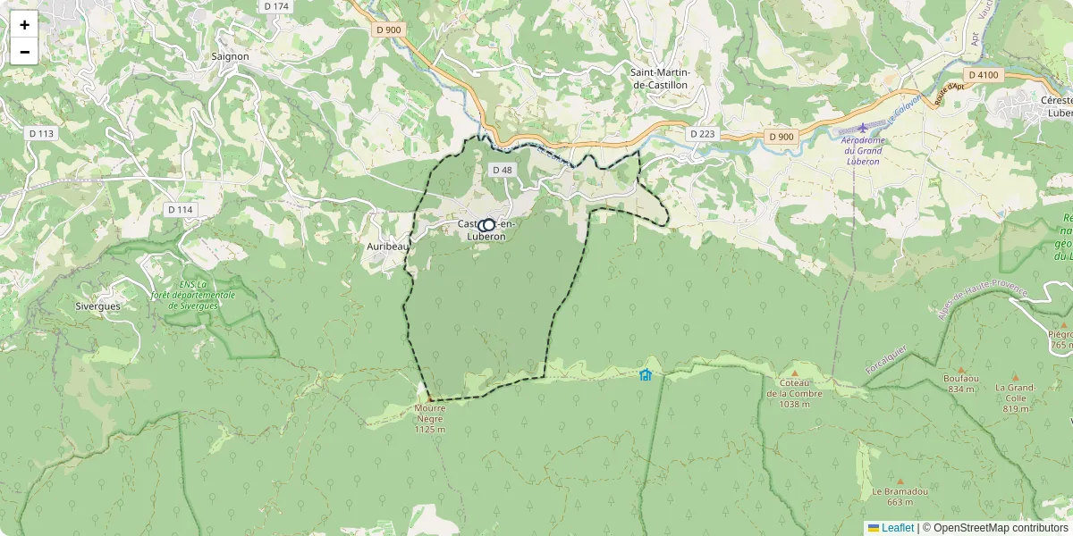 Carte du réseau de transport en commun à Castellet-en-Luberon - lignes de bus et arrêts