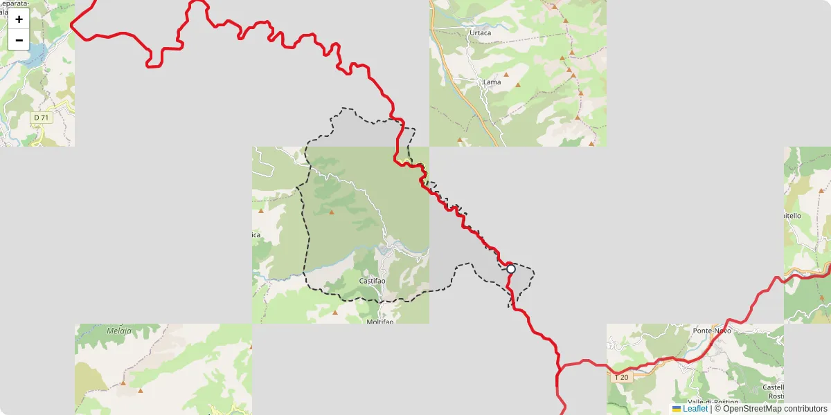 Carte du réseau de transport en commun à Castifao - lignes de bus et arrêts