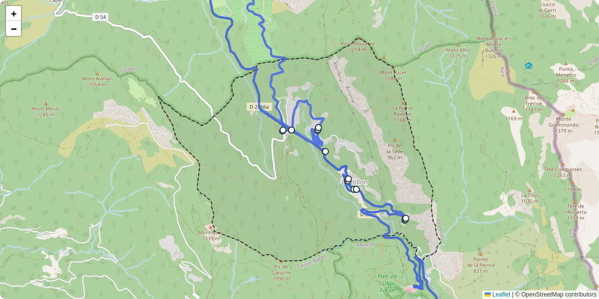 Carte du réseau de transport en commun à Castillon - lignes de bus et arrêts