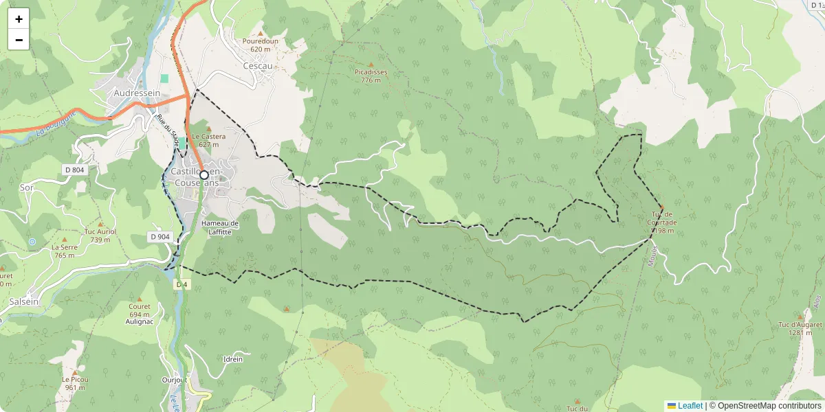 Carte du réseau de transport en commun à Castillon-en-Couserans - lignes de bus et arrêts