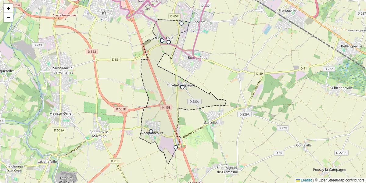Carte du réseau de transport en commun à Castine-en-Plaine - lignes de bus et arrêts