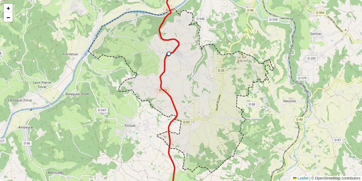 Carte du réseau de transport en commun à Causse-et-Diège - lignes de bus et arrêts