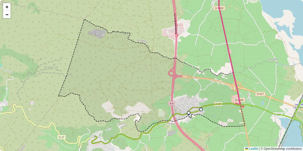 Carte du réseau de transport en commun à Caves - lignes de bus et arrêts