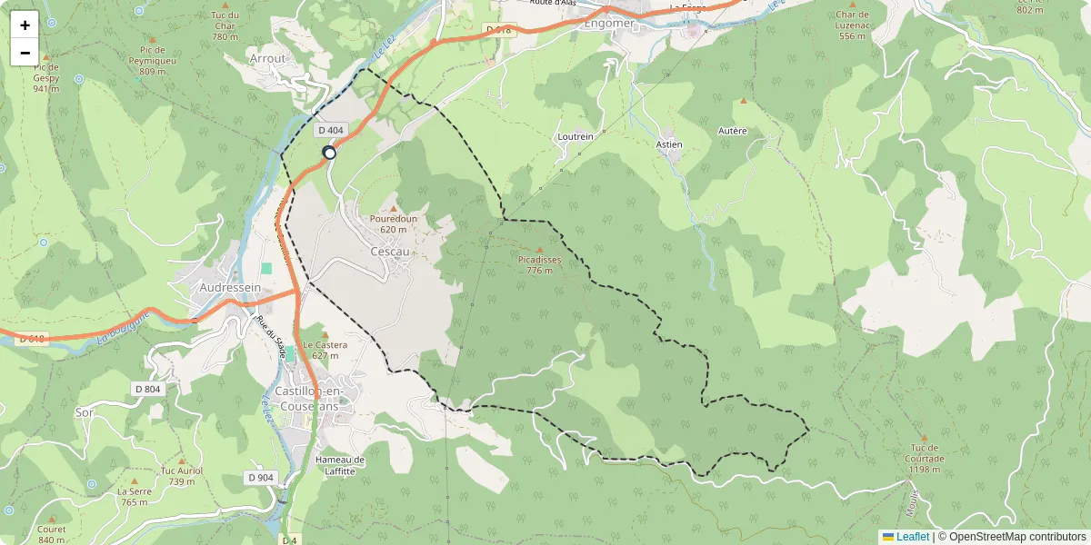 Carte du réseau de transport en commun à Cescau - lignes de bus et arrêts