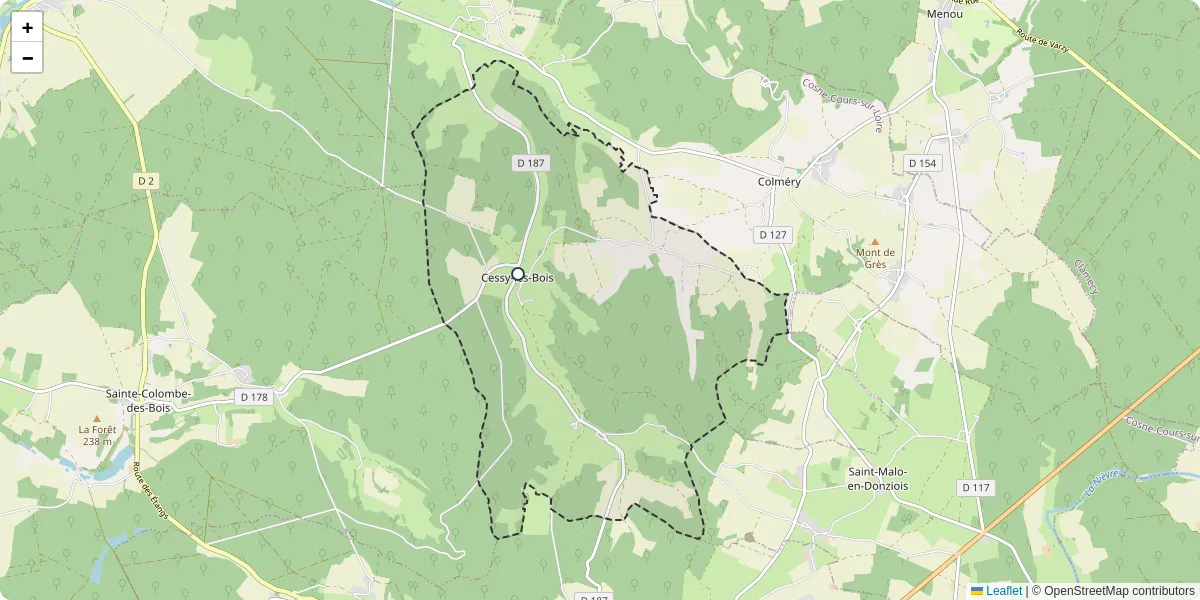 Carte du réseau de transport en commun à Cessy-les-Bois - lignes de bus et arrêts