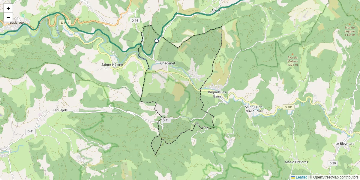 Carte du réseau de transport en commun à Chadenet - lignes de bus et arrêts