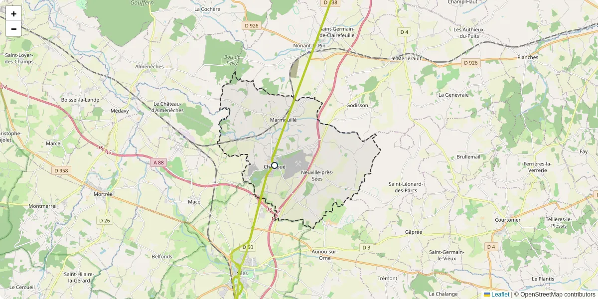 Carte du réseau de transport en commun à Chailloué - lignes de bus et arrêts