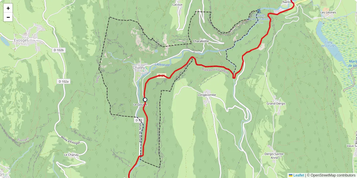 Carte du réseau de transport en commun à Chaley - lignes de bus et arrêts