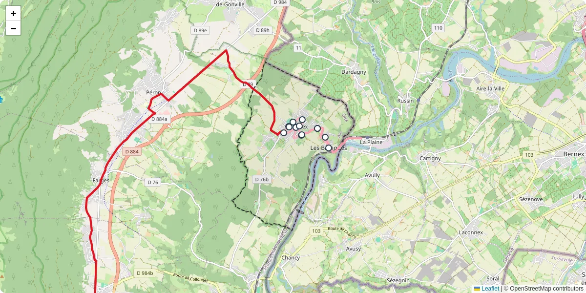 Carte du réseau de transport en commun à Challex - lignes de bus et arrêts