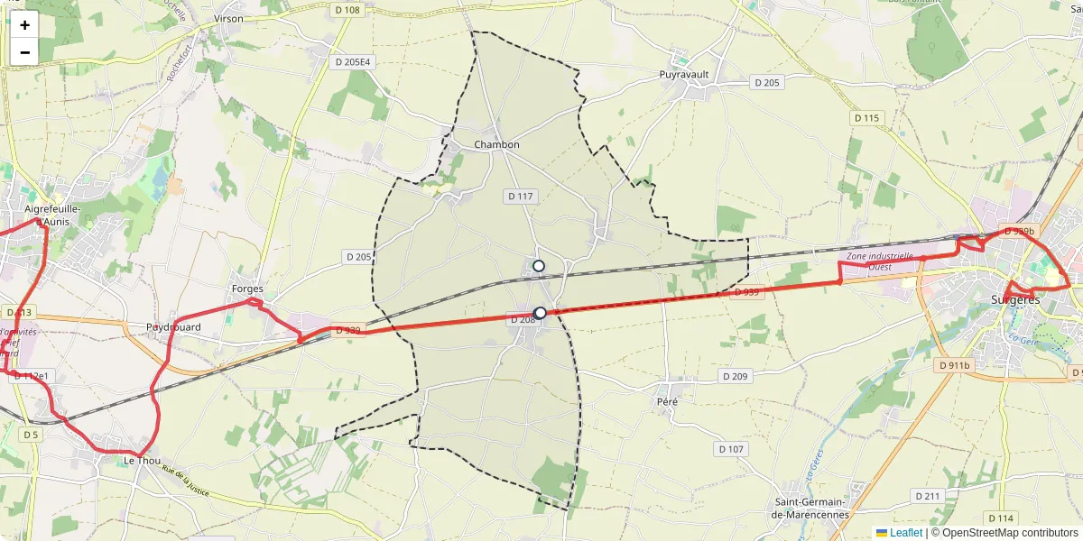 Carte du réseau de transport en commun à Chambon - lignes de bus et arrêts