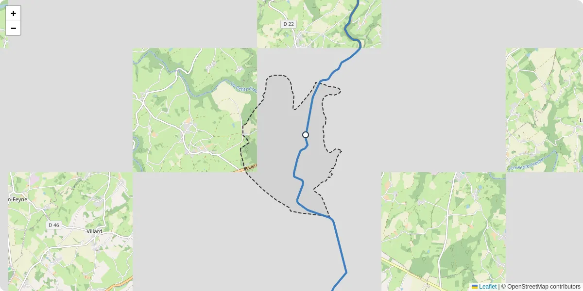 Carte du réseau de transport en commun à Chambon-Sainte-Croix - lignes de bus et arrêts