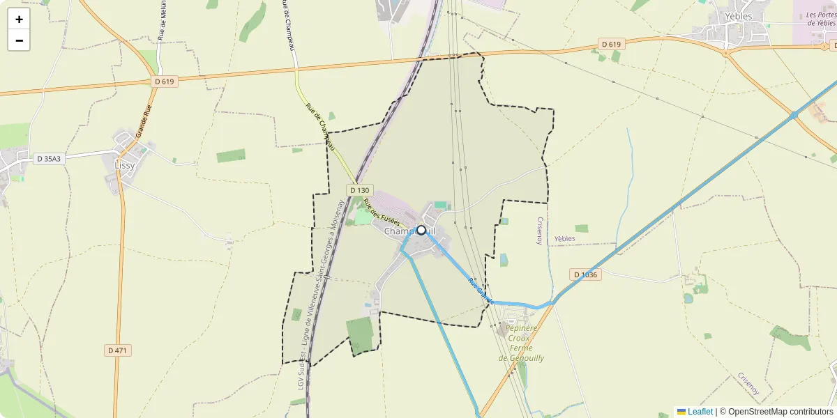 Carte du réseau de transport en commun à Champdeuil - lignes de bus et arrêts