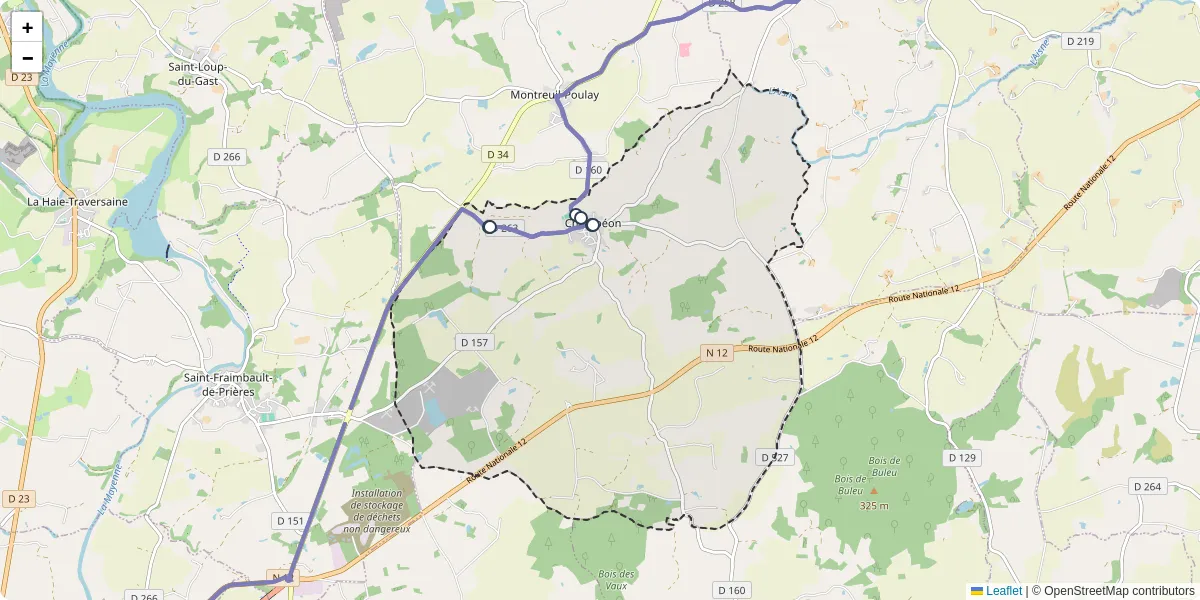 Carte du réseau de transport en commun à Champéon - lignes de bus et arrêts