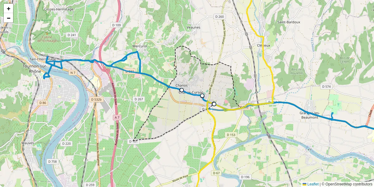 Carte du réseau de transport en commun à Chanos-Curson - lignes de bus et arrêts